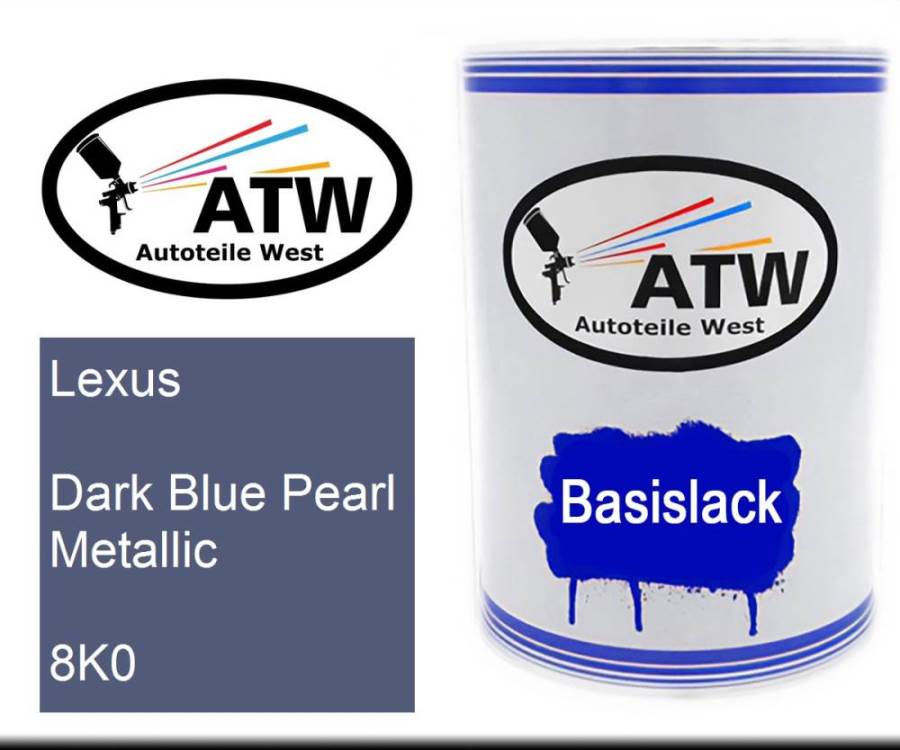 Lexus, Dark Blue Pearl Metallic, 8K0: 500ml Lackdose, von ATW Autoteile West.